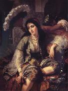 Ange Tissier Algerian Woman and her slave oil painting on canvas